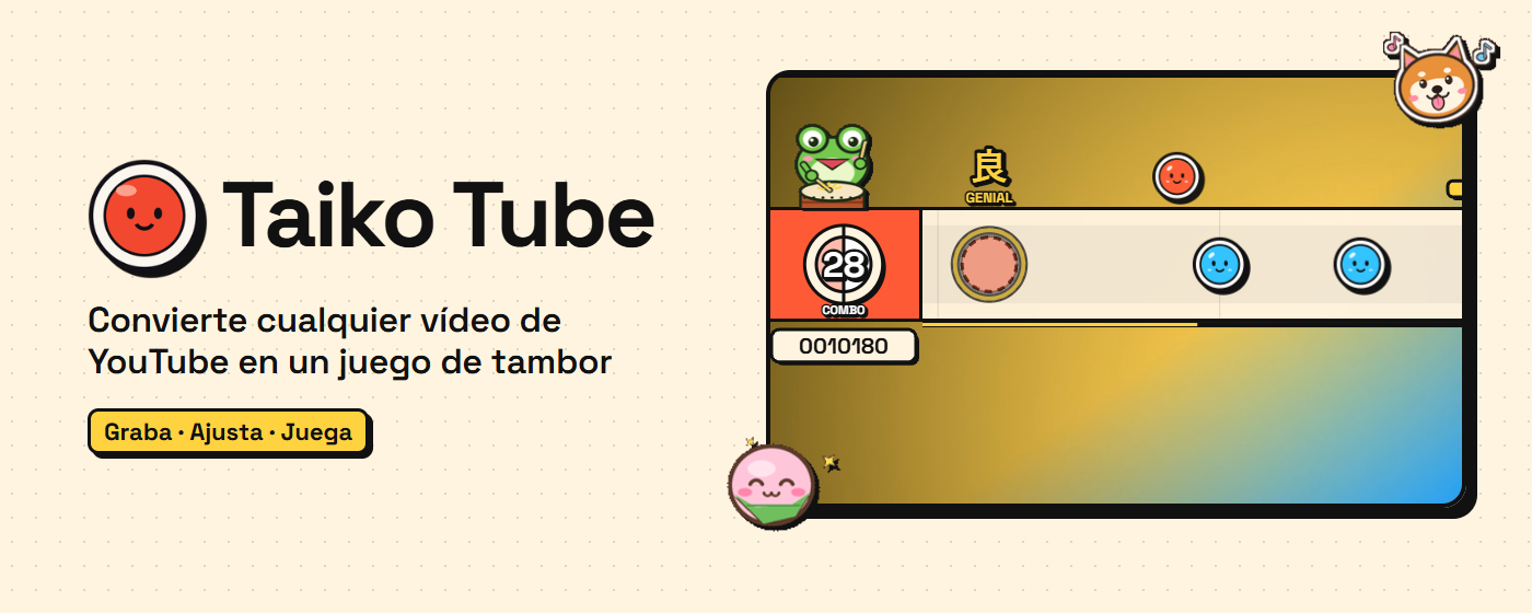 Taiko Tube jugando sobre un vídeo